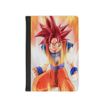 Dragon Ball Z Goku Super Saiyan God Custom PU Faux Leather Passport Cover Wallet Black Holders Luggage Travel