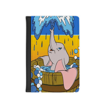 Dumbo Disney Product Custom PU Faux Leather Passport Cover Wallet Black Holders Luggage Travel