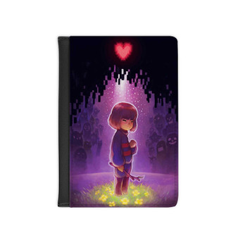 Frisk Undertale Custom PU Faux Leather Passport Cover Wallet Black Holders Luggage Travel