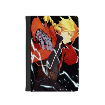 Fullmetal Alchemist Brotherhood Edward Elric Product Custom PU Faux Leather Passport Cover Wallet Black Holders Luggage Travel