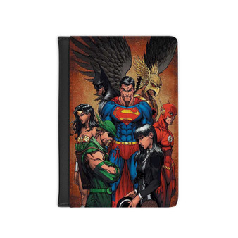 Justice League Identity Crisis Custom PU Faux Leather Passport Cover Wallet Black Holders Luggage Travel