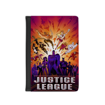 Justice League Superheroes Custom PU Faux Leather Passport Cover Wallet Black Holders Luggage Travel