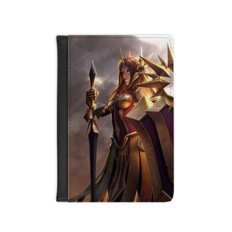 Leona League of Legends Custom PU Faux Leather Passport Cover Wallet Black Holders Luggage Travel