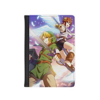 Link and Pit The Legend of Zelda Custom PU Faux Leather Passport Cover Wallet Black Holders Luggage Travel
