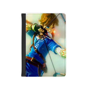 Link The Legend of Zelda Wii Custom PU Faux Leather Passport Cover Wallet Black Holders Luggage Travel