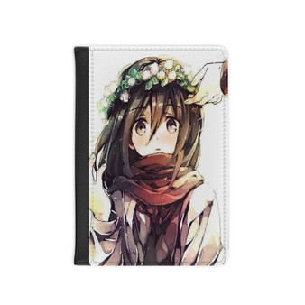 Mikasa Attack On Titan Custom PU Faux Leather Passport Cover Wallet Black Holders Luggage Travel