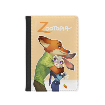 Nick and Judy Zootopia Custom PU Faux Leather Passport Cover Wallet Black Holders Luggage Travel