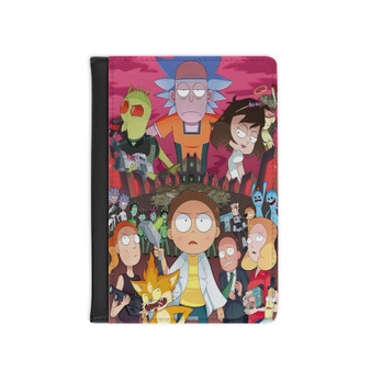 Rick and Morty City Custom PU Faux Leather Passport Cover Wallet Black Holders Luggage Travel