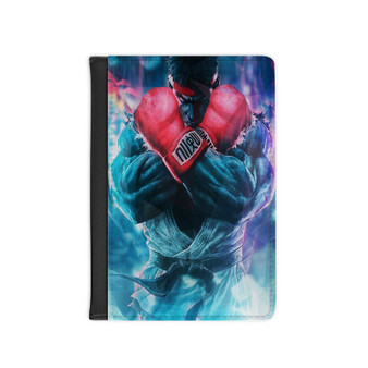 Ryu Street Fighter Art Custom PU Faux Leather Passport Cover Wallet Black Holders Luggage Travel