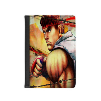Ryu Ultra Super Street Fighter IV Custom PU Faux Leather Passport Cover Wallet Black Holders Luggage Travel
