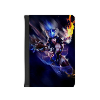 Sivir League of Legends Custom PU Faux Leather Passport Cover Wallet Black Holders Luggage Travel