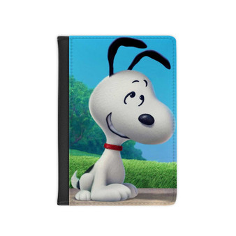 Snoopy Close up Custom PU Faux Leather Passport Cover Wallet Black Holders Luggage Travel