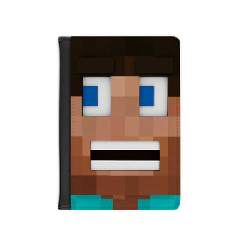 Steve Minecraft Custom PU Faux Leather Passport Cover Wallet Black Holders Luggage Travel