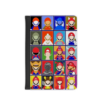 Super Mario No Face Custom PU Faux Leather Passport Cover Wallet Black Holders Luggage Travel