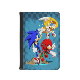 Team Sonic The Hedgehog Custom PU Faux Leather Passport Cover Wallet Black Holders Luggage Travel