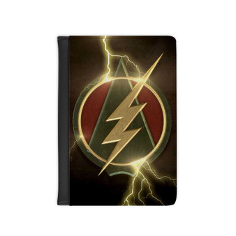 The Flash and Arrow Logo Custom PU Faux Leather Passport Cover Wallet Black Holders Luggage Travel