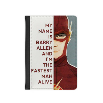 The Flash Quotes Custom PU Faux Leather Passport Cover Wallet Black Holders Luggage Travel