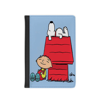 The Peanuts Snoopy and Family Guy Custom PU Faux Leather Passport Cover Wallet Black Holders Luggage Travel
