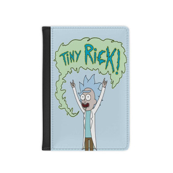 Tiny Rick and Morty Custom PU Faux Leather Passport Cover Wallet Black Holders Luggage Travel