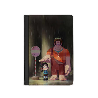 Wreck it Ralph Totoro Custom PU Faux Leather Passport Cover Wallet Black Holders Luggage Travel