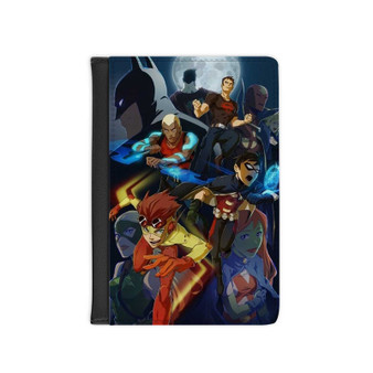 Young Justice Superhero Custom PU Faux Leather Passport Cover Wallet Black Holders Luggage Travel