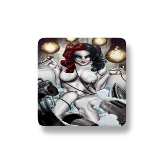 Harley Quinn Bath Custom Magnet Refrigerator Porcelain