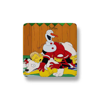 Olaf The Simpsons Custom Magnet Refrigerator Porcelain