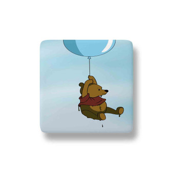 Winnie The Pooh Flying With Balloon Custom Magnet Refrigerator Porcelain
