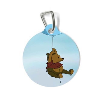 Winnie The Pooh Flying With Balloon Custom Pet Tag for Cat Kitten Dog