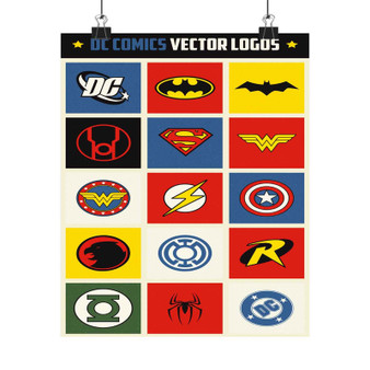 DC Comics Superheroes Logos Custom Silky Poster Satin Art Print Wall Home Decor