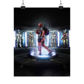 Deadpool in Iron Man Laboratory Custom Silky Poster Satin Art Print Wall Home Decor