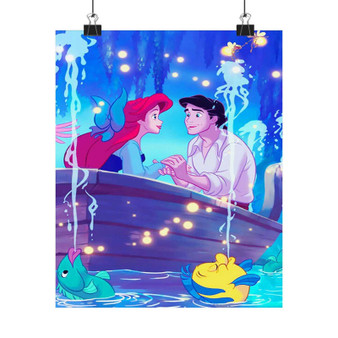 Disney Ariel and Eric The Little Mermaid Custom Silky Poster Satin Art Print Wall Home Decor
