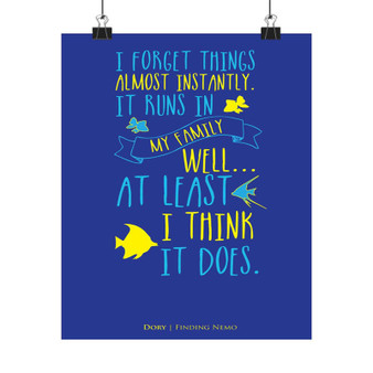 Disney Dory Quotes Custom Silky Poster Satin Art Print Wall Home Decor