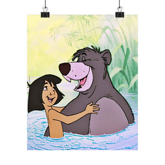 Disney Mowgli and Ballo The Jungle Book Custom Silky Poster Satin Art Print Wall Home Decor