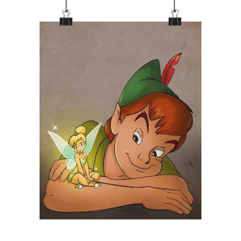 Disney Peter Pan and Tinkerbell Custom Silky Poster Satin Art Print Wall Home Decor