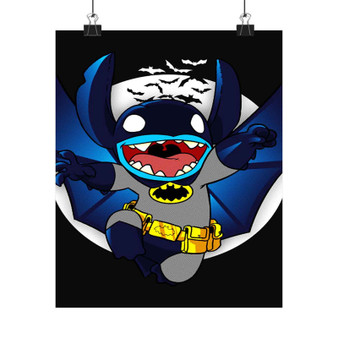 Disney Stitch as Batman Custom Silky Poster Satin Art Print Wall Home Decor