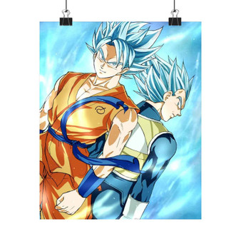 Dragon Ball Super Goku and Vegeta Super Saiyan Blue Custom Silky Poster Satin Art Print Wall Home Decor
