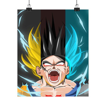 Goku on Transformation Dragon Ball Custom Silky Poster Satin Art Print Wall Home Decor