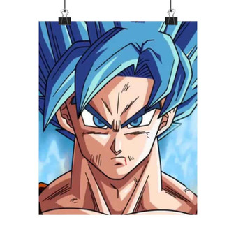 Goku Super Saiyan Blue Dragon Ball Super Custom Silky Poster Satin Art Print Wall Home Decor