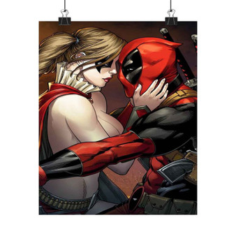 Harley Quinn and Deadpool Fallin Love Custom Silky Poster Satin Art Print Wall Home Decor