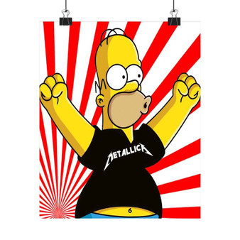 Homer Simpsons Metallica Custom Silky Poster Satin Art Print Wall Home Decor