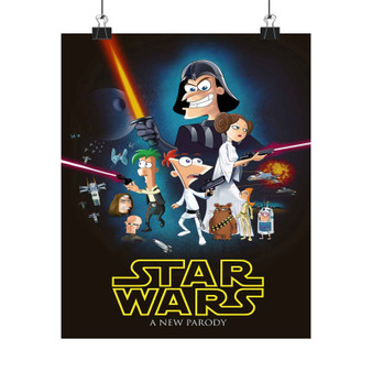 Phineas and Ferb Star Wars Custom Silky Poster Satin Art Print Wall Home Decor