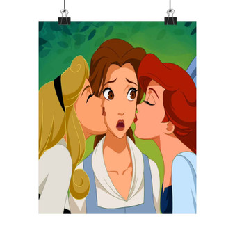 Princess Aurora Ariel and Belle Disney Custom Silky Poster Satin Art Print Wall Home Decor