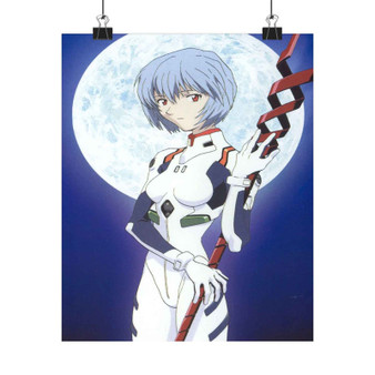 Rei Neon Genesis Evangelion Moon Custom Silky Poster Satin Art Print Wall Home Decor