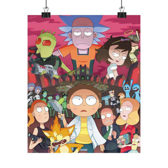 Rick and Morty City Custom Silky Poster Satin Art Print Wall Home Decor