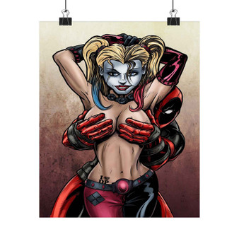 Sexy Harley Quinn Deadpool Custom Silky Poster Satin Art Print Wall Home Decor