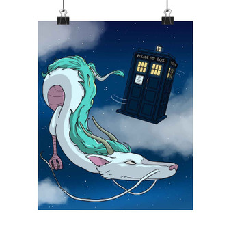 Spirited Away Doctor Who Police Box Custom Silky Poster Satin Art Print Wall Home Decor