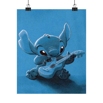 Stitch With Ukulele Custom Silky Poster Satin Art Print Wall Home Decor