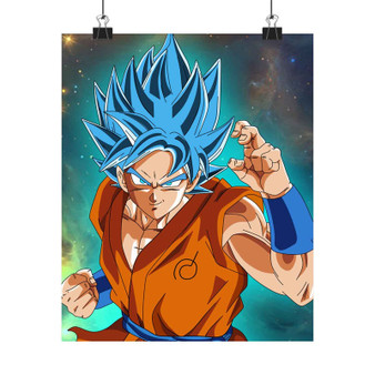 Super Saiyan Blue Goku Dragon Ball Super Custom Silky Poster Satin Art Print Wall Home Decor