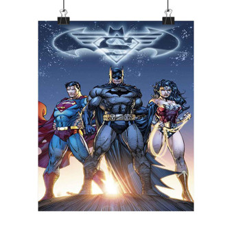 Superman Batman Wonder Woman Custom Silky Poster Satin Art Print Wall Home Decor